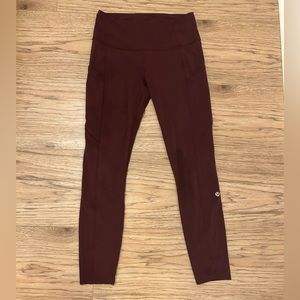 Lululemon fast and free 25” leggings with pockets